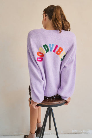Good Vibes Lavender Sweater