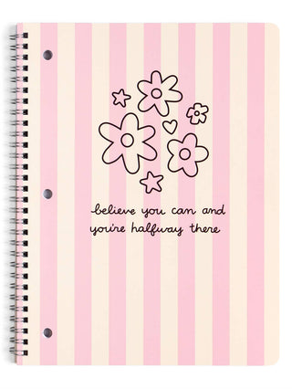 Bloom & Believe Floral Stripes Spiral Notebook