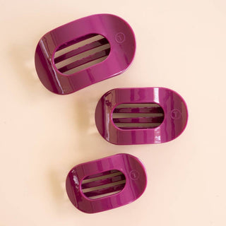 Teleties Mulberry Medium Flat Round Hair Clip