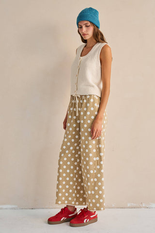 Polka Dot Drawstring Pants