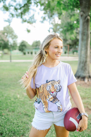 Gold Tiger Head Hoops