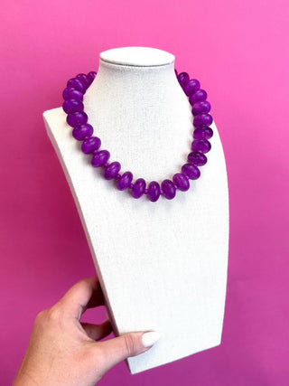 Purple Circle Bauble Ball Necklace