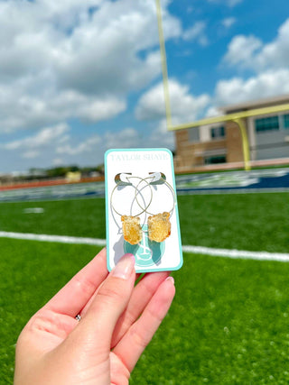 Gold Tiger Head Hoops
