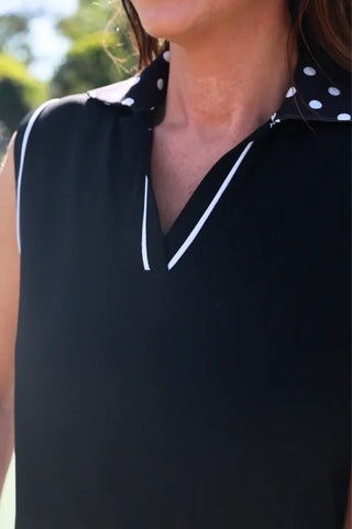After Dark Polka Dot Everyday Polo Tank