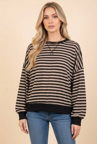 Easy Living Pullover in Black/Taupe