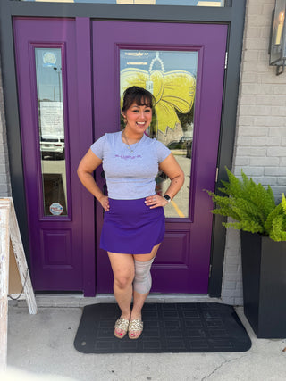 Belle Asymmetrical Purple Skort