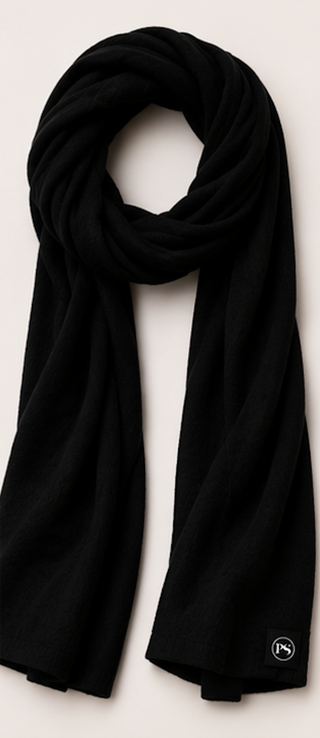 Catalina Cashmere Blend Travel Scarf in Black