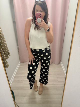 Just Vibing Denim Polka Dot Pants