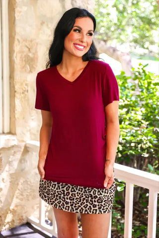 Burgundy Basic Tee