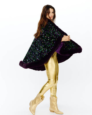 Mardi Gras Sequin Fur Cape