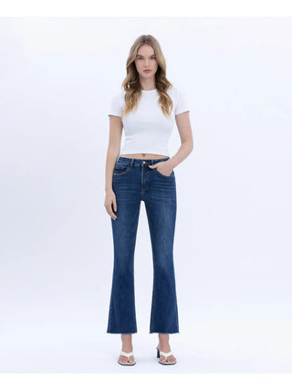 Lovervet High Rise Raw Hem Kick Flare Jeans