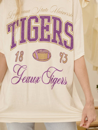 LSU Tigers Off White Thrifted Tee