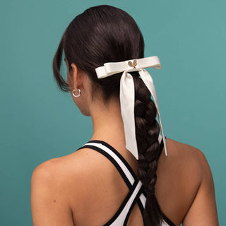 Satin Bow Tennis Hair Clip