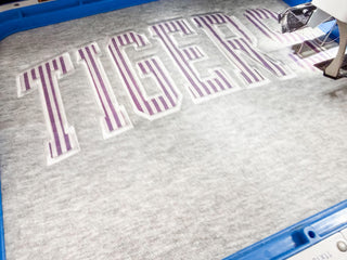Preppy TIGERS Striped Mockneck Sweatshirt