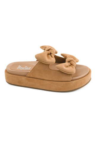 Corky's Lil Bit Knotty in Camel Suede