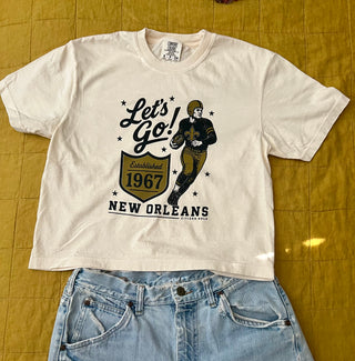 Let’s Go Saints Ivory Boxy Tee