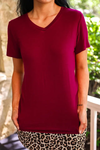 Burgundy Basic Tee