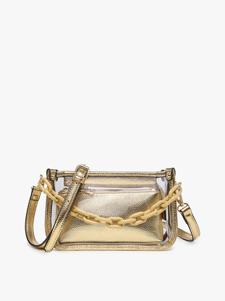 Jessica Stadium Clear Crossbody Bag in Gold