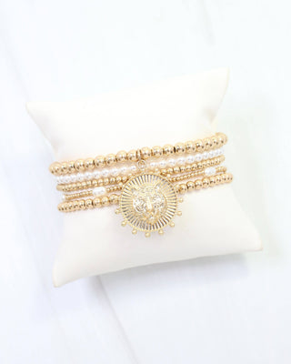 Tiger Coin Beaded Bracelet Set