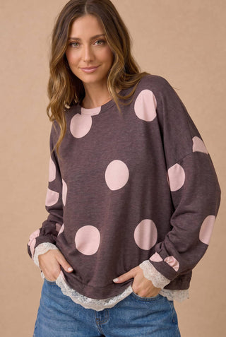 Lace & Dot Pullover