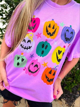 Neon Jack-O-Lantern Trio Stack Tee