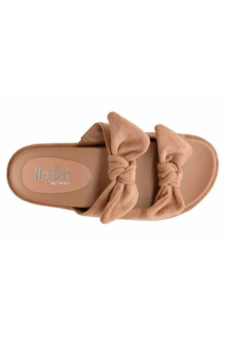 Corky's Lil Bit Knotty in Camel Suede