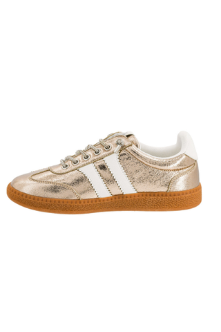 Corky's Heads Up Gold Metallic Sneakers
