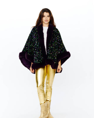 Mardi Gras Sequin Fur Cape