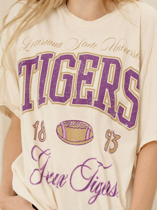 LSU Tigers Off White Thrifted Tee