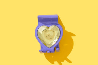 Purple w/ Yellow Heart Stone Claw Clip