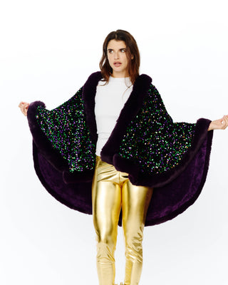 Mardi Gras Sequin Fur Cape