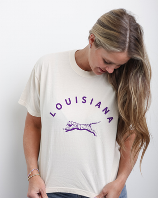 Louisiana Jumping Tiger Cropped Tee