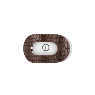 Teleties Brown Crocodile Small Flat Round Hair Clip