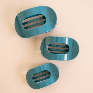 Teleties Teal With It Small Flat Round Hair Clip