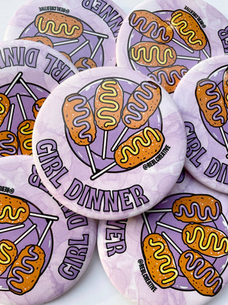 Girl Dinner Game Day Button