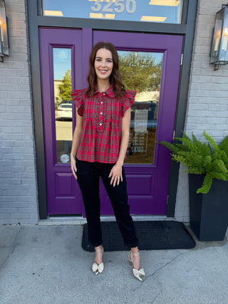 Red Perfectly Plaid Blouse