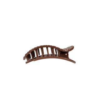 Teleties Brown Crocodile Small Flat Round Hair Clip