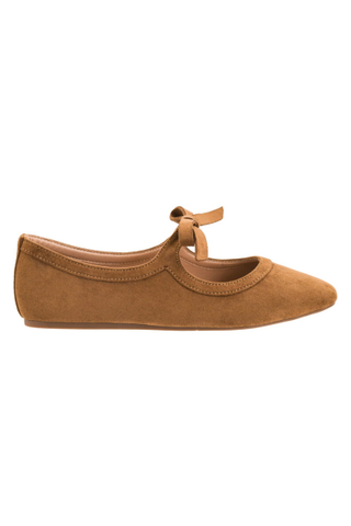 Corky's Layover Bow Flat in Cognac