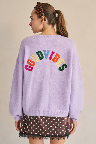 Good Vibes Lavender Sweater