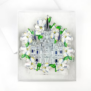Cathedral with Magnolias Acrylic Art Block