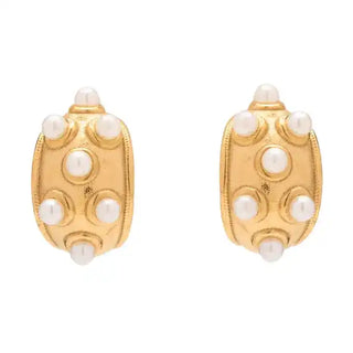 Carrie Pearl Hoop Earrings