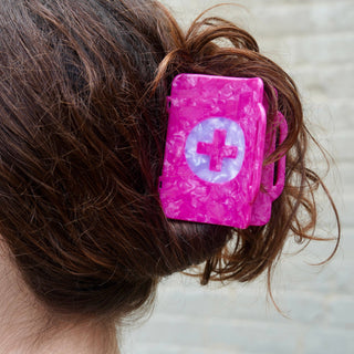 Pink First Aid Kit Hair Claw
