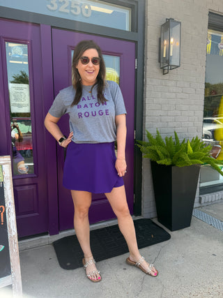 Belle Asymmetrical Purple Skort