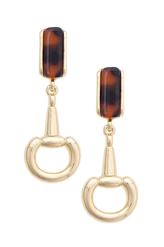 Buckley 2 Bit Drop Earrings in Tortoise