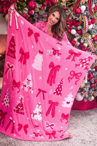 Pink Pretty Christmas Luxe Blanket