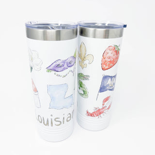 Louisiana Icons Skinny Tumbler 22oz
