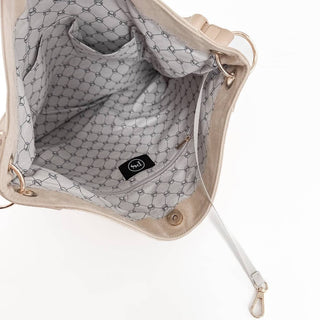 Rosalie Rivet Black Suede Hobo Bag