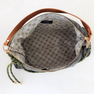 Nikki Navy Nylon Slouchy Shoulder Bag