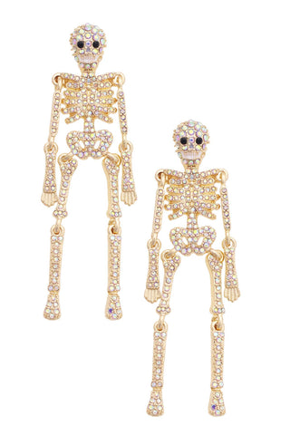 Spooky Pave Skeleton Earrings
