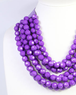 Cadence Purple Layered Beaded Necklace